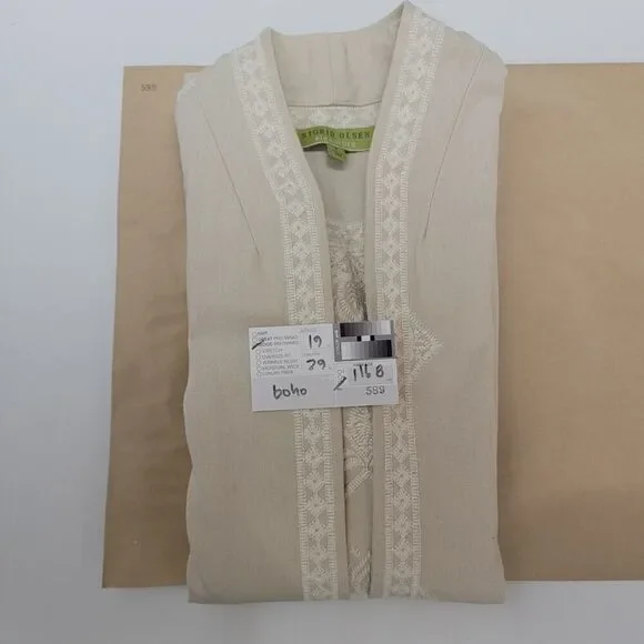 Boho Lagenlook Coastal Grandma Lightweight Jacket by Sigrid Olsen - Picture 11 of 11